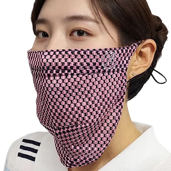 자외선차단 체크 3단 골프마스크 AT-M3 핑크 12,900원