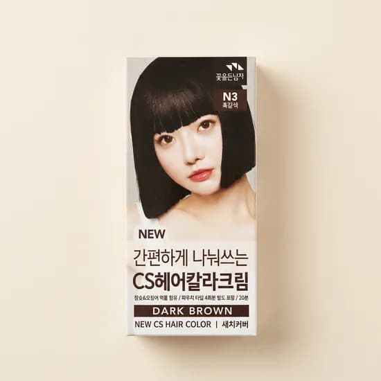 꽃을든남자 오징어 먹물 새치 염색약 흑갈색 3개