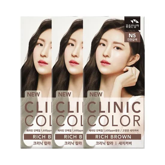 꽃을든남자 크리닉 염색약 N5 진한갈색 3개