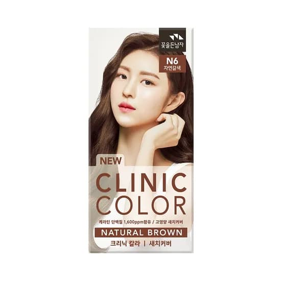 꽃을든남자 뉴 크리닉 칼라 N6 자연갈색 60g 1개