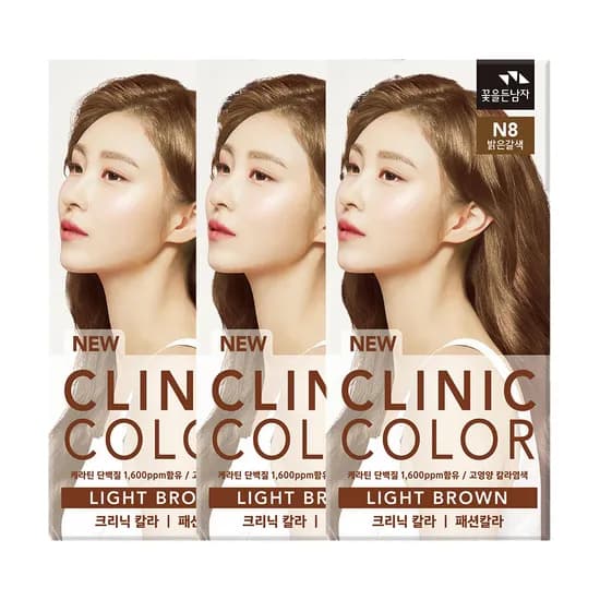 꽃을든남자 크리닉 염색약 N8 밝은갈색 3개