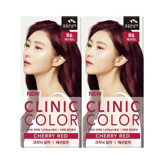 꽃을든남자 크리닉 염색약 R6 체리레드 2개