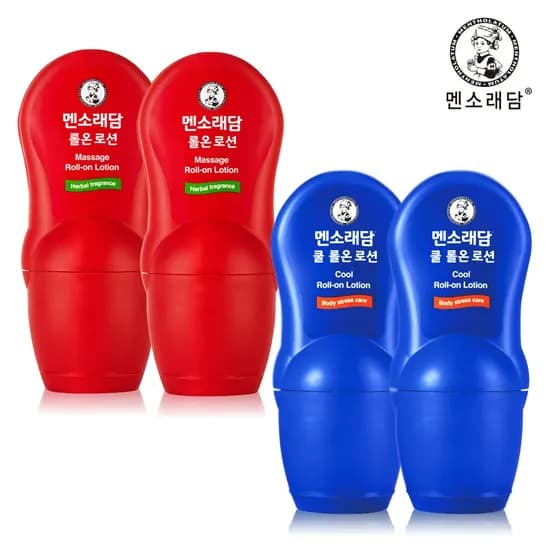 멘소래담 마사지 롤온 로션 + 쿨 롤온 로션 50ml + 50ml 1+1 구성 총 4개