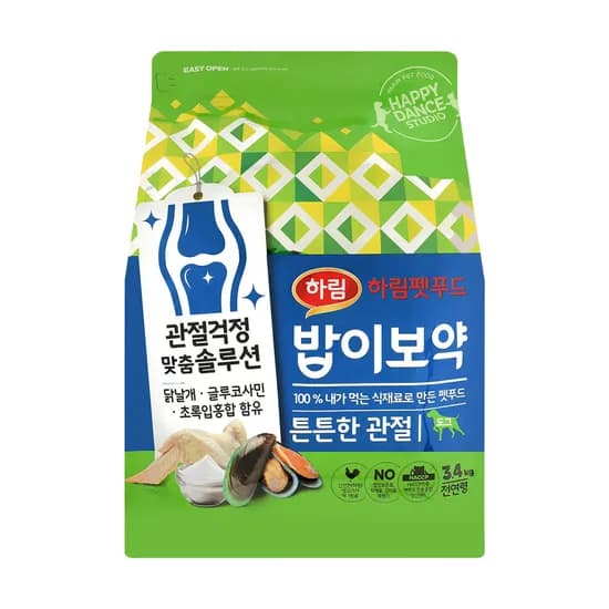 하림펫푸드 밥이보약 DOG 강아지 사료, 피부/피모, 3.4kg, 1개