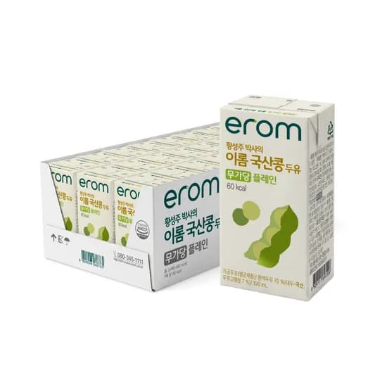 이롬 국산콩 무가당두유, 190ml, 24팩