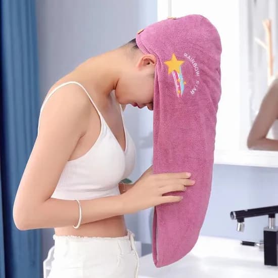 극세사 퀵 드라이 헤어타올, 딥블루 1개 + 퍼플 1개, 2개