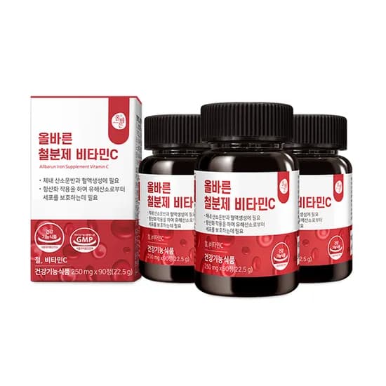 올바른 철분제 비타민C 90정 3박스