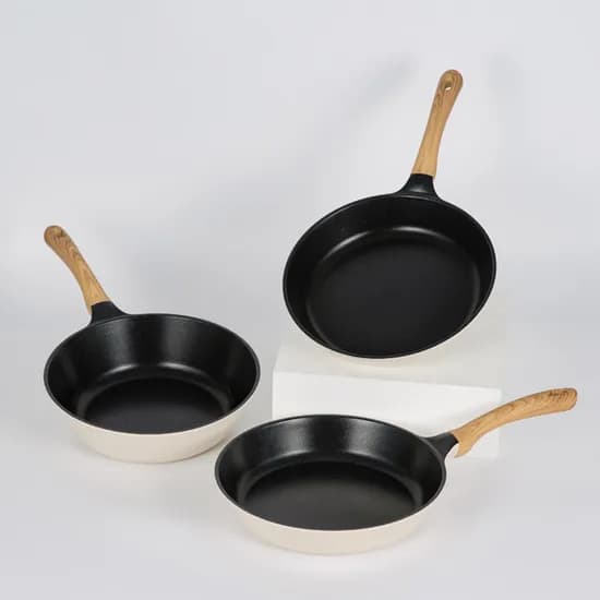 드림셰프 에코라믹 슬림 IH 프라이팬 3종 세트, 크림색, 28cm 프라이팬, 28cm 프라이팬, 28cm 궁중팬, 1세트