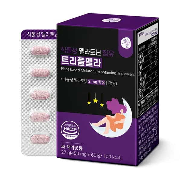 올바른 식물성 멜라토닌 함유 트리플멜라 60정 1박스