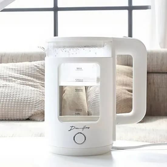 댄하우스 유리 전기포트 대용량 커피포트 전기주전자 DH-2301K, 화이트, 2.0L, 1개