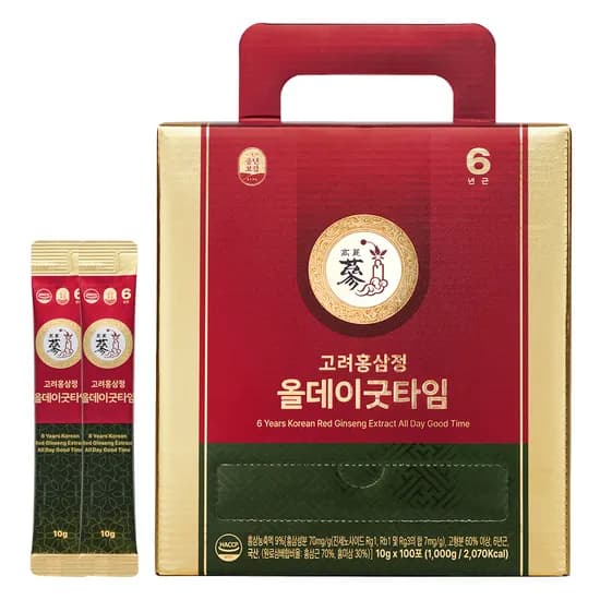 풍년보감 6년근 고려홍삼정 올데이굿타임 홍삼스틱, 10g, 100포, 1박스