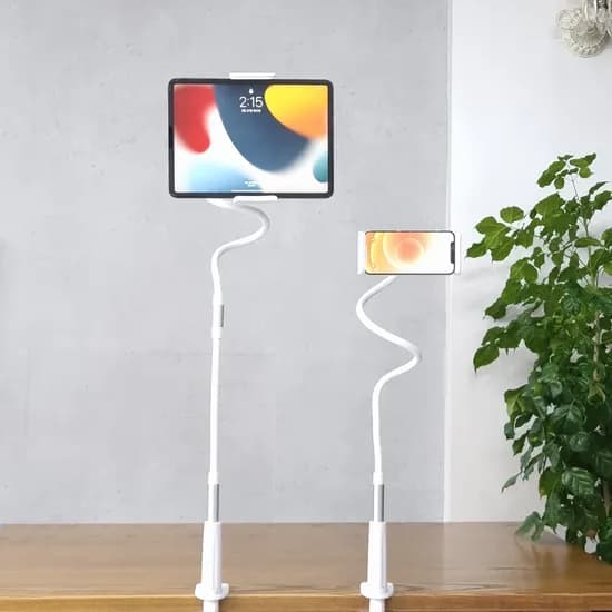 자바라 침대 핸드폰 태블릿 거치대, 120cm, 화이트, 1개