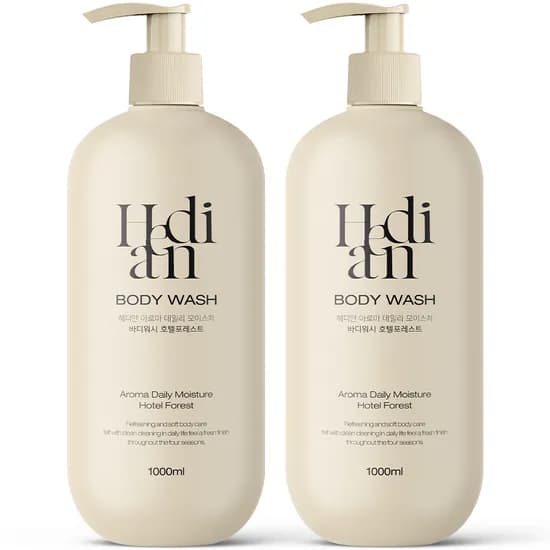헤디안 아로마 데일리 모이스처 바디워시, 호텔포레스트향, 1L, 2개