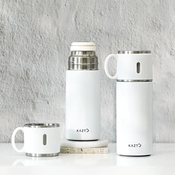 가쯔 보온보냉 스텐 텀블러 화이트 350ml 2개