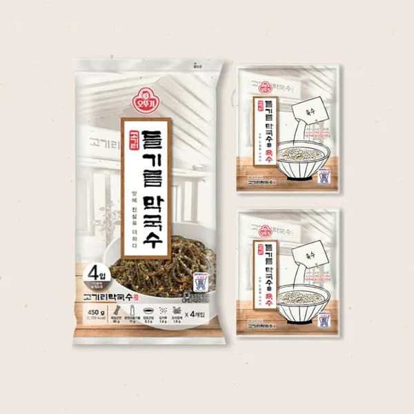 오뚜기 고기리 들기름막국수 4인분 1050g 1세트