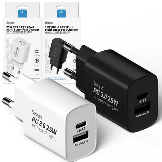 서가 25W PD3.0 PPS 2포트 멀티 초고속 충전기 화이트 1개