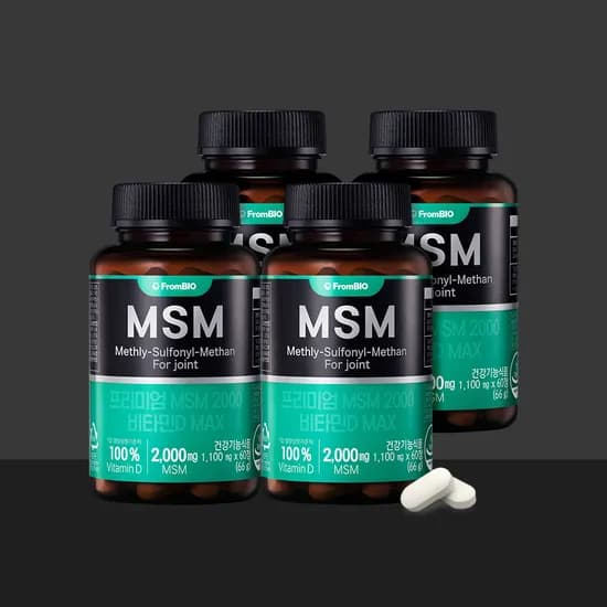프롬바이오 프리미엄 MSM 2000 비타민D MAX 1.1g 60정 4박스