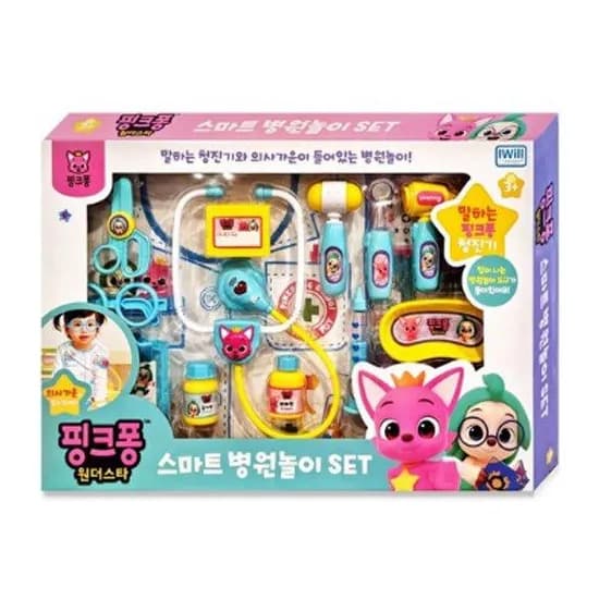 핑크퐁 아기상어 스마트 병원놀이 세트, 말하는 청진기 포함, 흰색, 1개