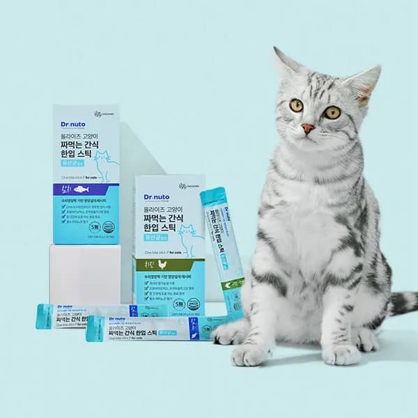 닥터뉴토 올라이즈 고양이 짜먹는 간식 한입 스틱 유산균 치킨 10g 20개입