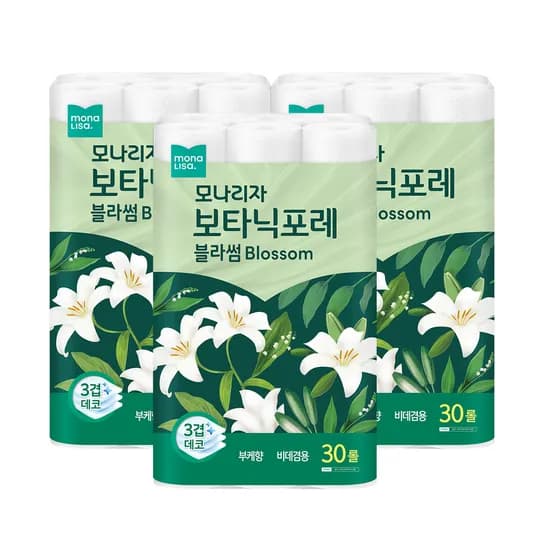 모나리자 보타닉포레 블라썸, 3겹, 27m, 30롤, 3팩