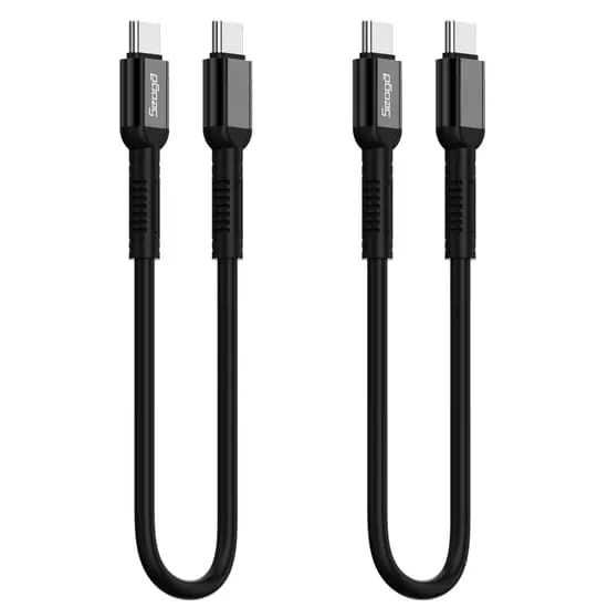 서가 메탈 고강도 60W PD CtoC타입 초고속 케이블, 블랙, 30cm, 2개