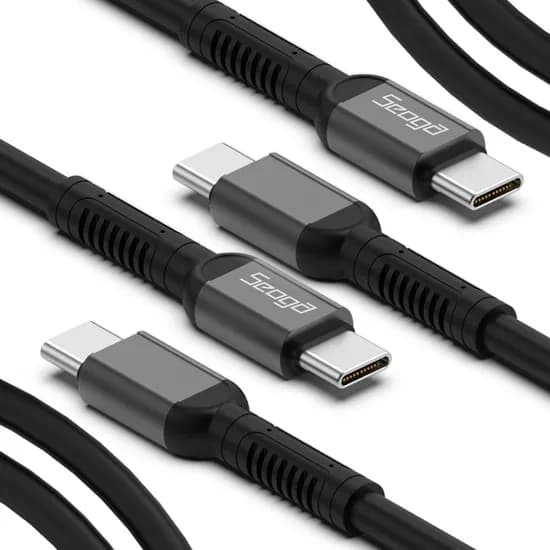서가 메탈 고강도 60W PD CtoC타입 초고속 케이블, 블랙, 1.5m, 2개