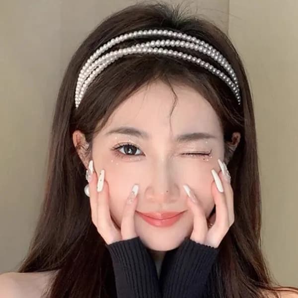 세겹 진주 헤어밴드 화이트진주 1개
