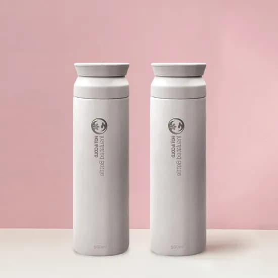 라이븐스 이중진공 데일리 보틀 텀블러, 화이트, 500ml, 2개