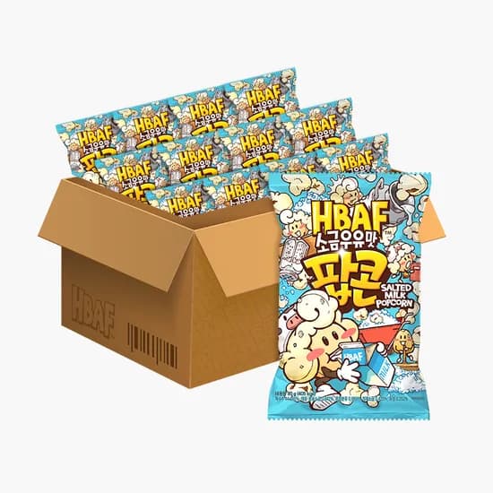 바프 소금우유맛 팝콘, 80g, 12개
