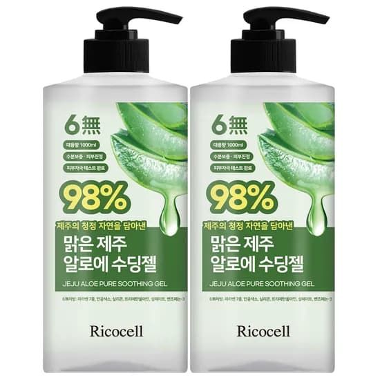 리코셀 맑은 제주 알로에 수딩젤 저자극 1000ml 2개