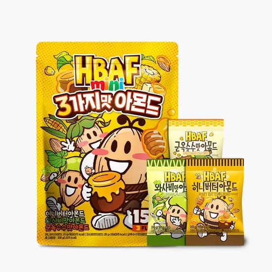 바프 미니 3가지맛 아몬드, 20g, 15개입, 1개