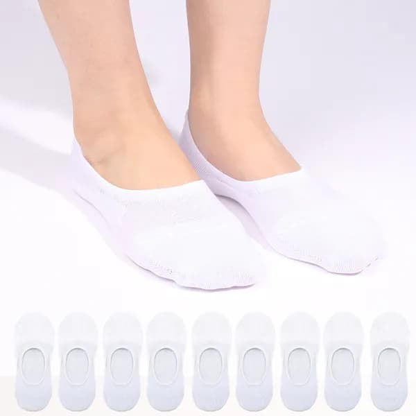 남녀 앞코보강 페이크삭스 화이트 24켤레