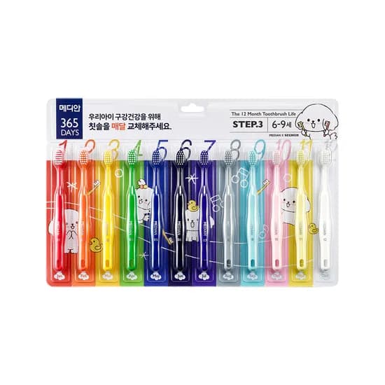 메디안 키즈 365days 칫솔 step3 6-9세, 12개