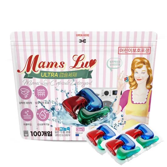 맘스럽 울트라 캡슐세제 파우치형 16g 100개입 10,400원