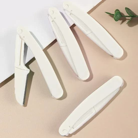 접이식 커터헤드 분리 눈썹칼, 화이트, 50개