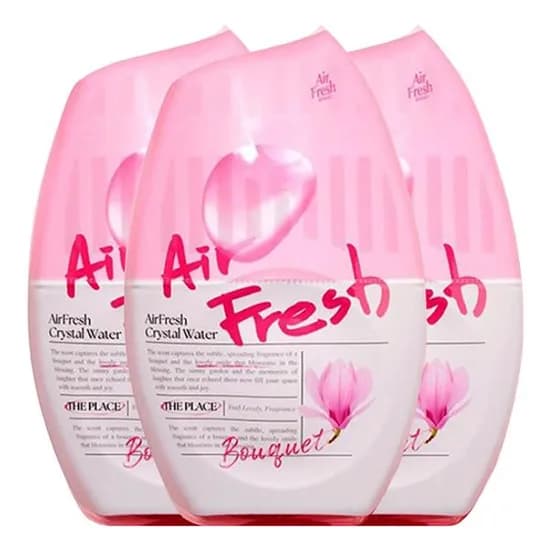 에어후레쉬 크리스탈워터 실내용 대용량 방향제 그린애플향 400ml 3개