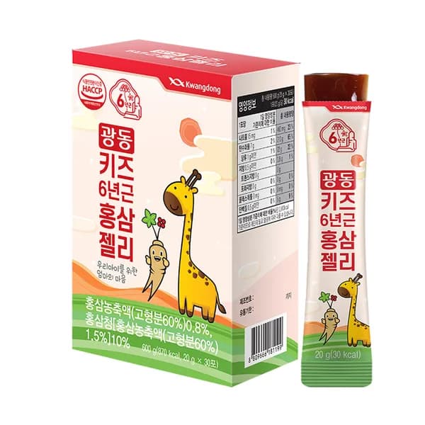 광동 키즈 6년근 홍삼젤리 20g 30포 1박스