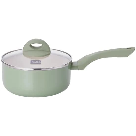 키친플라워 쿠킨 IH 인덕션 칼라냄비 편수, 그린, 18cm, 1개
