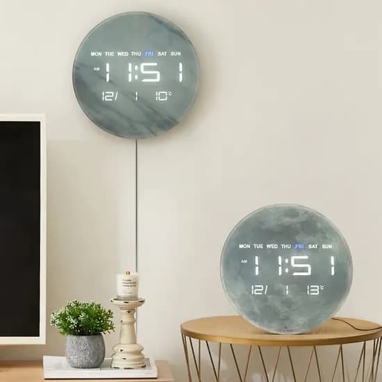 문라이즈 LED 벽시계, Marble, 1개