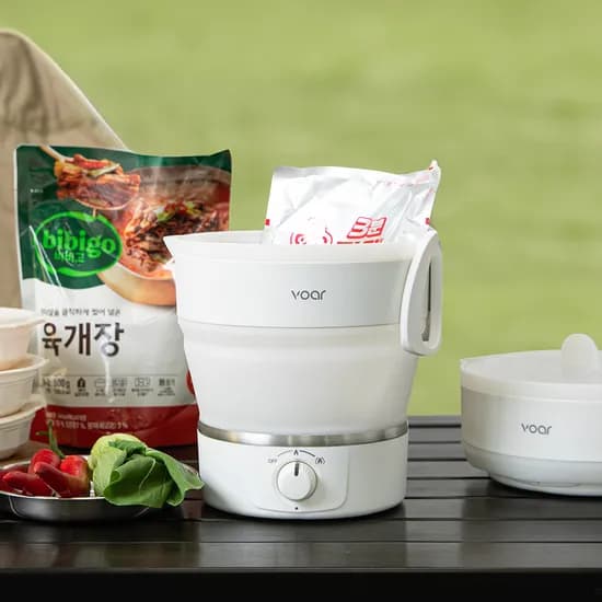 보아르 폴더블 휴대용 전기포트 VPEP-004WH, 1개