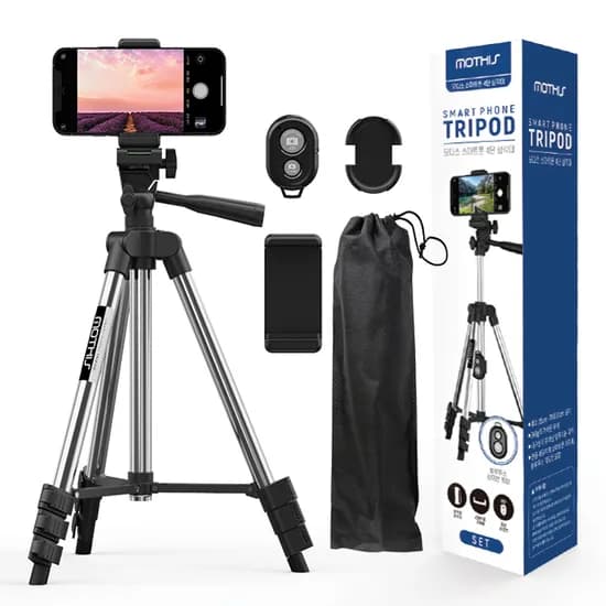 모디스 블루투스 스마트폰 삼각대 85cm 4단, MOTHIS-OP4001, 블랙, 1개