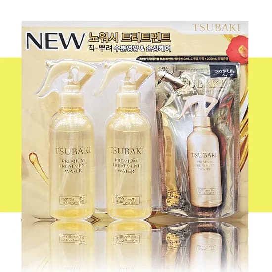 츠바키 프리미엄 트리트먼트 워터 210ml 2개 리필 200ml 1개 620ml