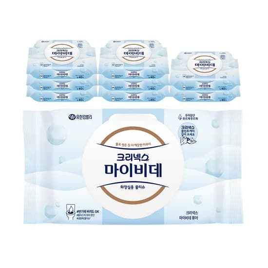 크리넥스 마이비데 퓨어 캡 40매 9팩 13,900원