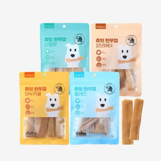 츄잇 오래먹는 천연 강아지 한우껌, 강아지, 피넛버터, 50g, 5개입, 1개