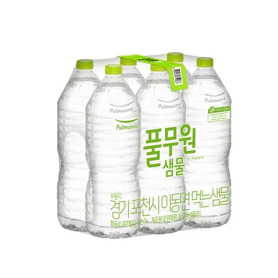 풀무원 샘물 생수, 무라벨, 2L, 18개