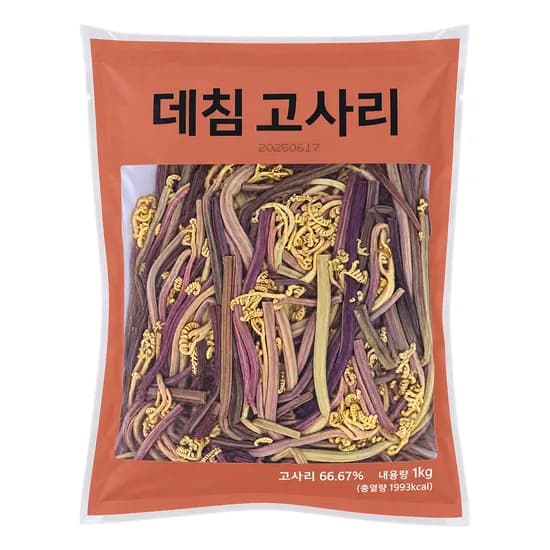 OKFOOD 데침고사리, 삶은 불린, 1kg, 1팩