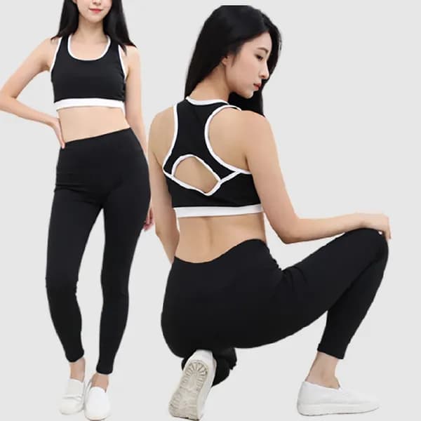 빅사이즈 필라테스 헬스복 크롭탑 레깅스 세트 L 7,900원