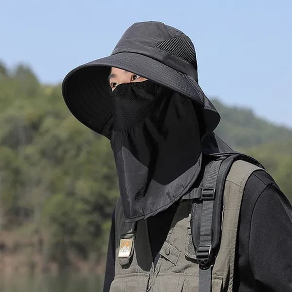 포비엘라 ALL 올자외선차단 아웃도어모자, 블랙