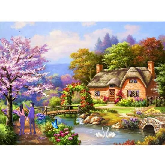 보석십자수 호랑이네 패밀리 식구들 YH52 40x50cm 1개
