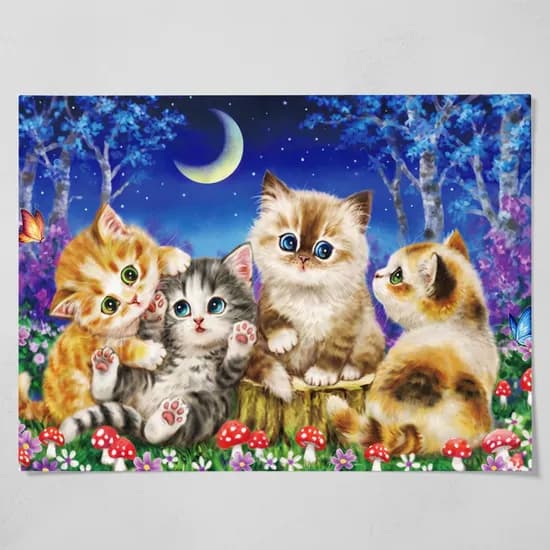 The Y.H. 보석십자수 캔버스형 DIY 세트 귀여운 고양이들 50x40cm 1세트 16,900원